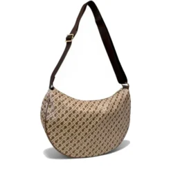 Borsa Donna Mezzaluna GHERARDINI in Tessuto Softy colore Tabacco - Burro