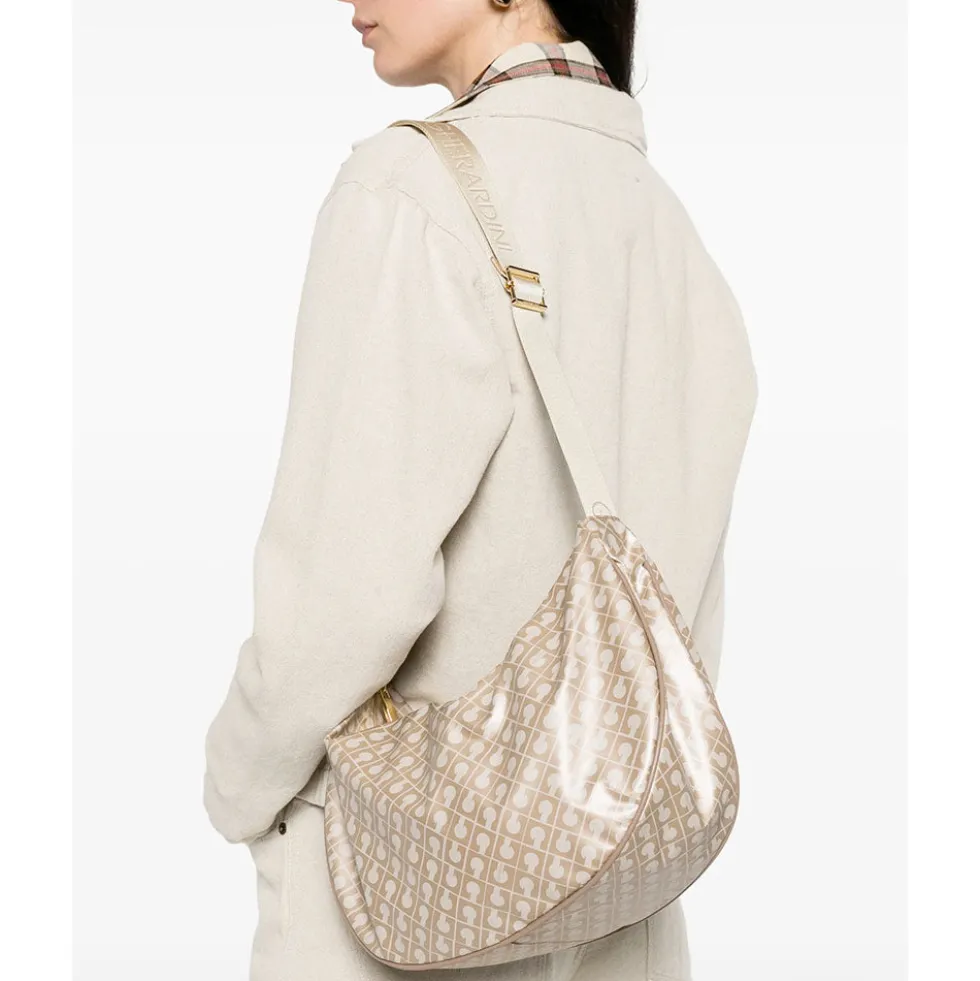 Borsa Donna Mezzaluna GHERARDINI in Tessuto Softy colore Chestnut