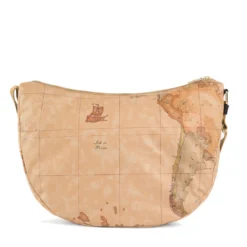 Borsa Donna Mezzaluna Grande 1A Classe Alviero Martini linea Soft Petals in Tessuto Soft Geo Classic e Nero LE54