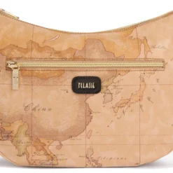 Borsa Donna Mezzaluna Media 1A Classe Alviero Martini linea Soft Petals in Tessuto Soft Geo Classic e Nero LE55