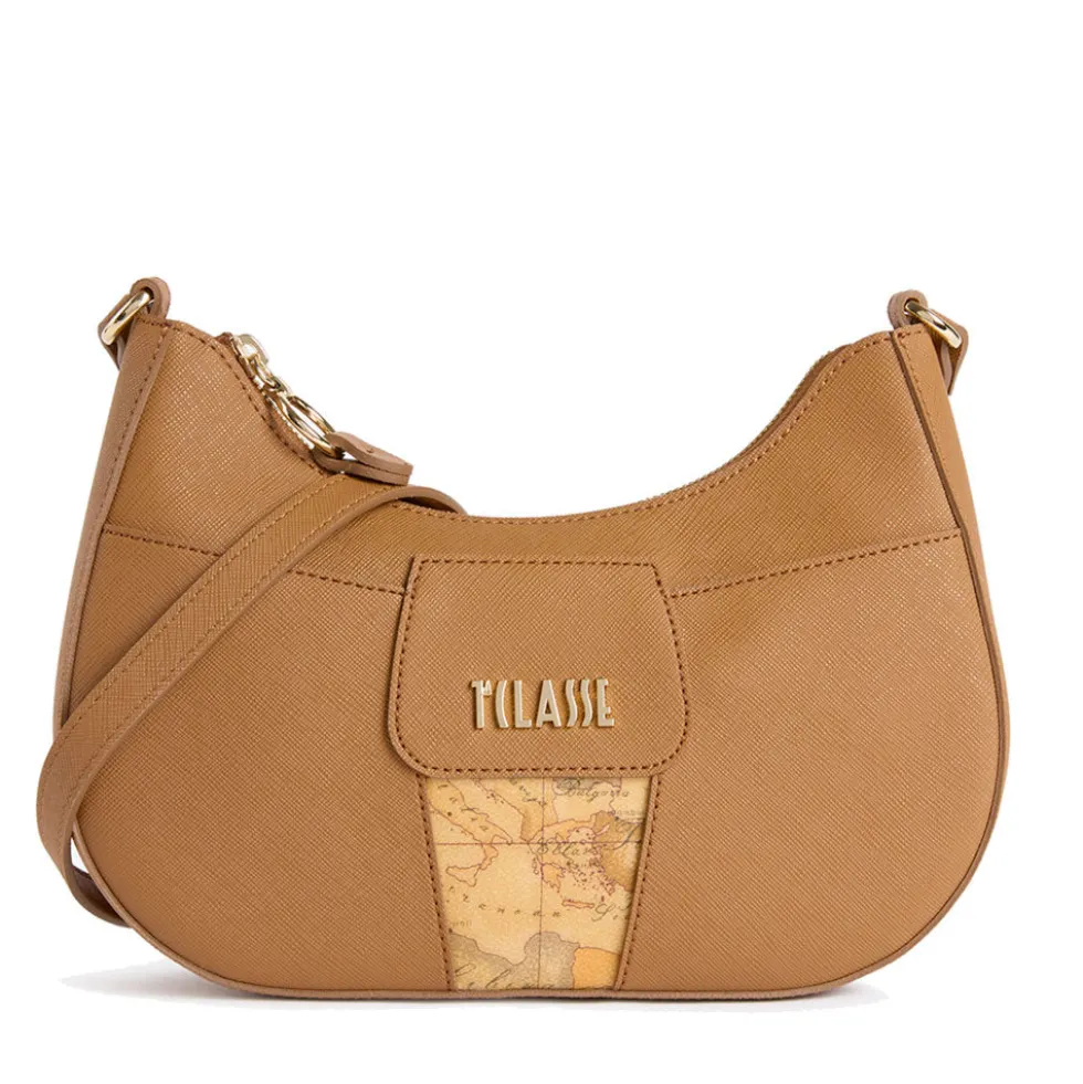 Borsa Donna Mezzaluna Piccola a Tracolla 1A Classe Alviero Martini linea Bloom City Cuoio LE50