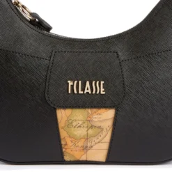 Borsa Donna Mezzaluna Piccola a Tracolla 1A Classe Alviero Martini linea Bloom City Nero LE50