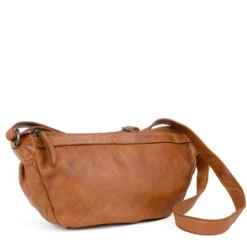 Borsa Donna Mezzaluna Small a Tracolla GIANNI CONTI linea Fiorella in Pelle color Cognac