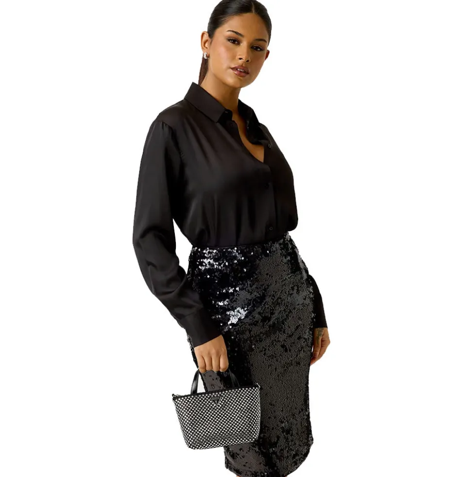 Borsa Donna Mini a Mano GUESS Linea Tasmin Colore Nero
