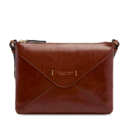 Borsa Donna Piatta a Tracolla THE BRIDGE linea Frida in Pelle Marrone