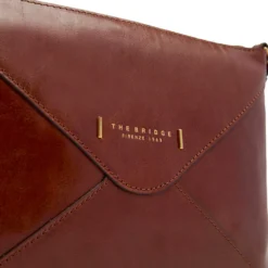 Borsa Donna Piatta a Tracolla THE BRIDGE linea Frida in Pelle Marrone