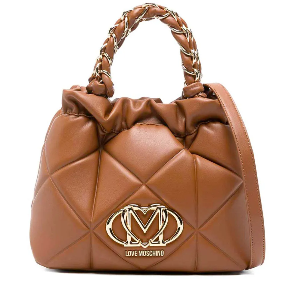 Borsa Donna Secchiello Small LOVE MOSCHINO linea Embossed Trapuntata color Cuoio