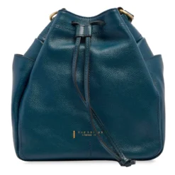 Borsa Donna Secchiello THE BRIDGE linea Letizia in Pelle Blu Pavone