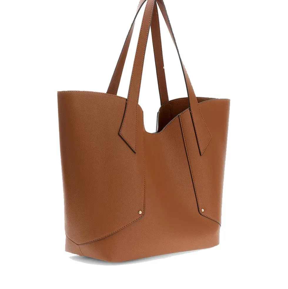Borsa Donna Shopper a Spalla GUESS Linea Darcy Colore Cognac