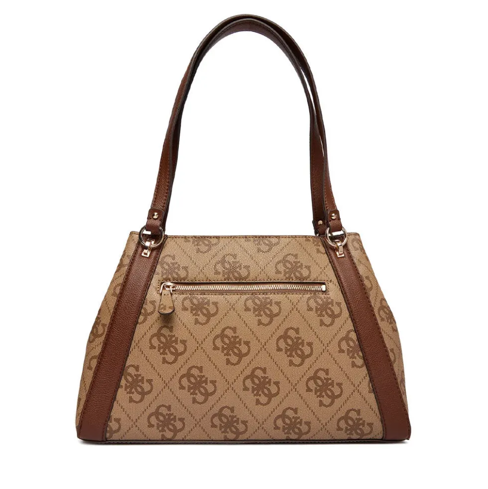 Borsa Donna Shopper a Spalla GUESS Linea Karnilla Colore Latte Logo - Brown