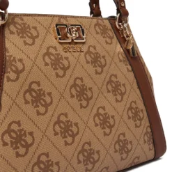 Borsa Donna Shopper a Spalla GUESS Linea Karnilla Colore Latte Logo - Brown