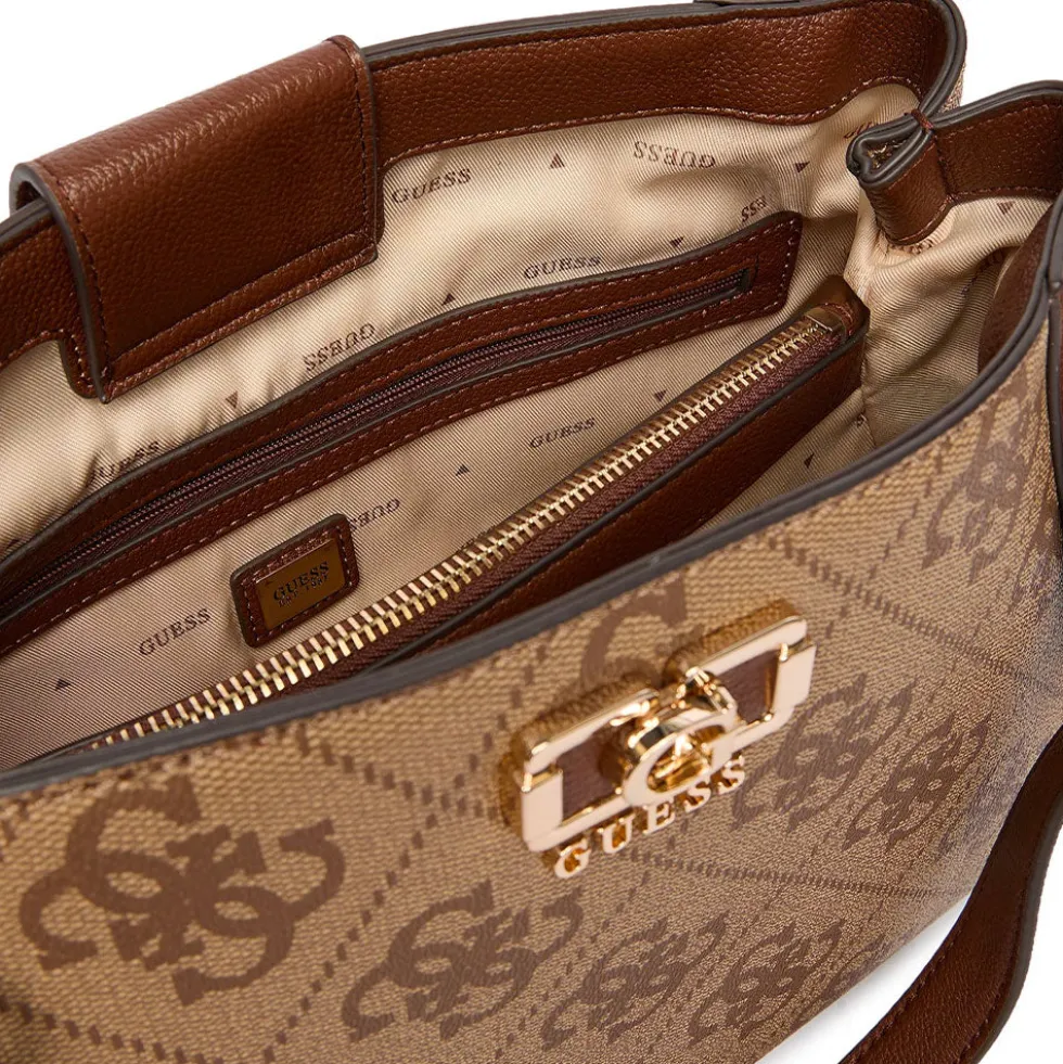 Borsa Donna Shopper a Spalla GUESS Linea Karnilla Colore Latte Logo - Brown