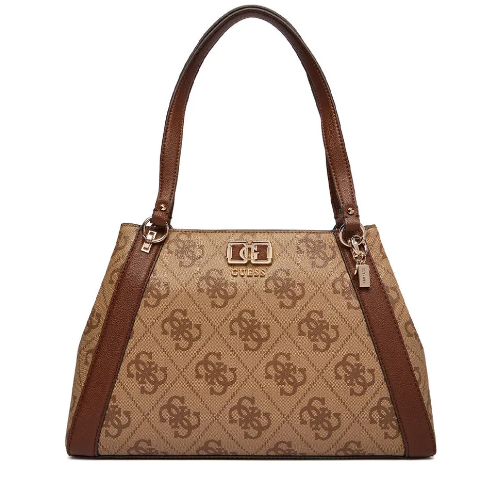 Borsa Donna Shopper a Spalla GUESS Linea Karnilla Colore Latte Logo - Brown