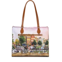 Borsa Donna Shopper a Spalla Y NOT YES-602 stampa Flower River