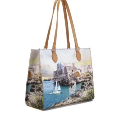 Borsa Donna Shopper a Spalla Y NOT YES-602 stampa Polignano Coast