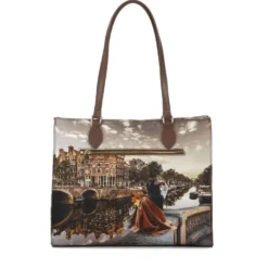 Borsa Donna Shopper a Spalla Y NOT YES-602 stampa Autumn in Holland