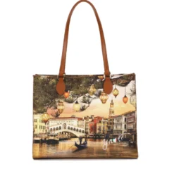 Borsa Donna Shopper a Spalla Y NOT YES-602 stampa Christmas Venice