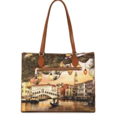Borsa Donna Shopper a Spalla Y NOT YES-602 stampa Christmas Venice