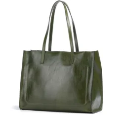 Borsa Donna Shopper THE BRIDGE Linea Mirra in Pelle Verde Maggiorana