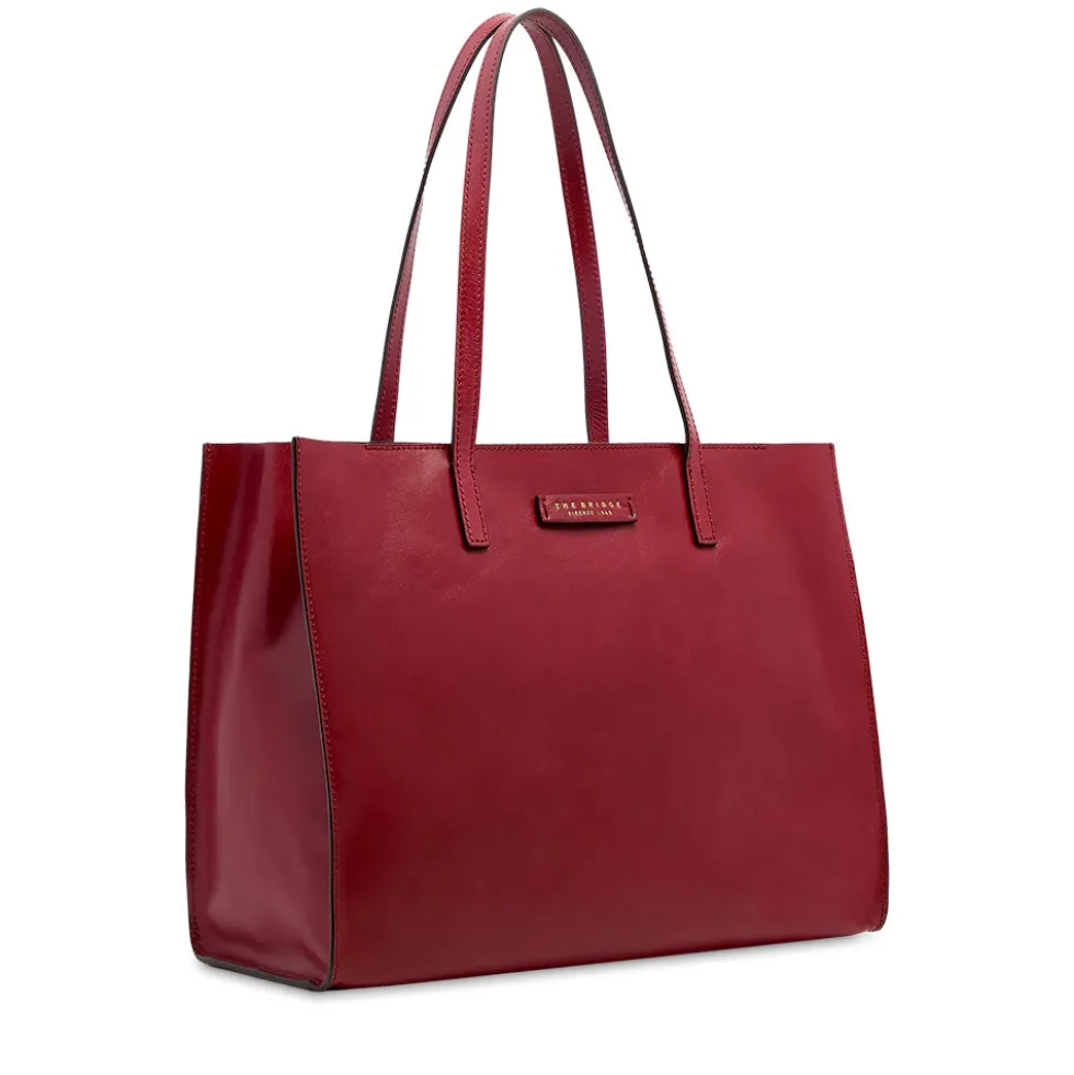 Borsa Donna Shopper THE BRIDGE linea Mirra in Pelle Rosso Mattone
