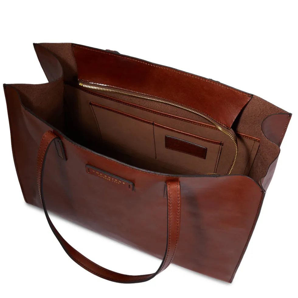 Borsa Donna Shopper THE BRIDGE Linea Mirra in Pelle Marrone