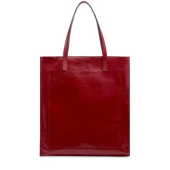 Borsa Donna Shopper Verticale THE BRIDGE linea Mirra in Pelle Rosso Mattone