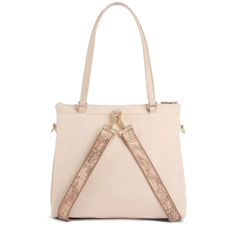 Borsa Donna Shopping Tripla Portabilità 1A Classe Alviero Martini linea Breeze Nylon Sabbia LE48