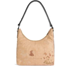 Borsa Donna Sottospalla 1A Classe Alviero Martini linea Soft Petals in Tessuto Soft Geo Classic e Nero LE58
