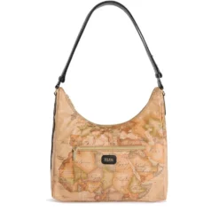 Borsa Donna Sottospalla 1A Classe Alviero Martini linea Soft Petals in Tessuto Soft Geo Classic e Nero LE58