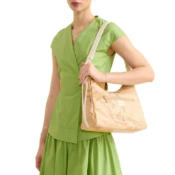Borsa Donna Sottospalla 1A Classe Alviero Martini linea Soft Petals in Tessuto Soft Geo Classic e Avorio LE58