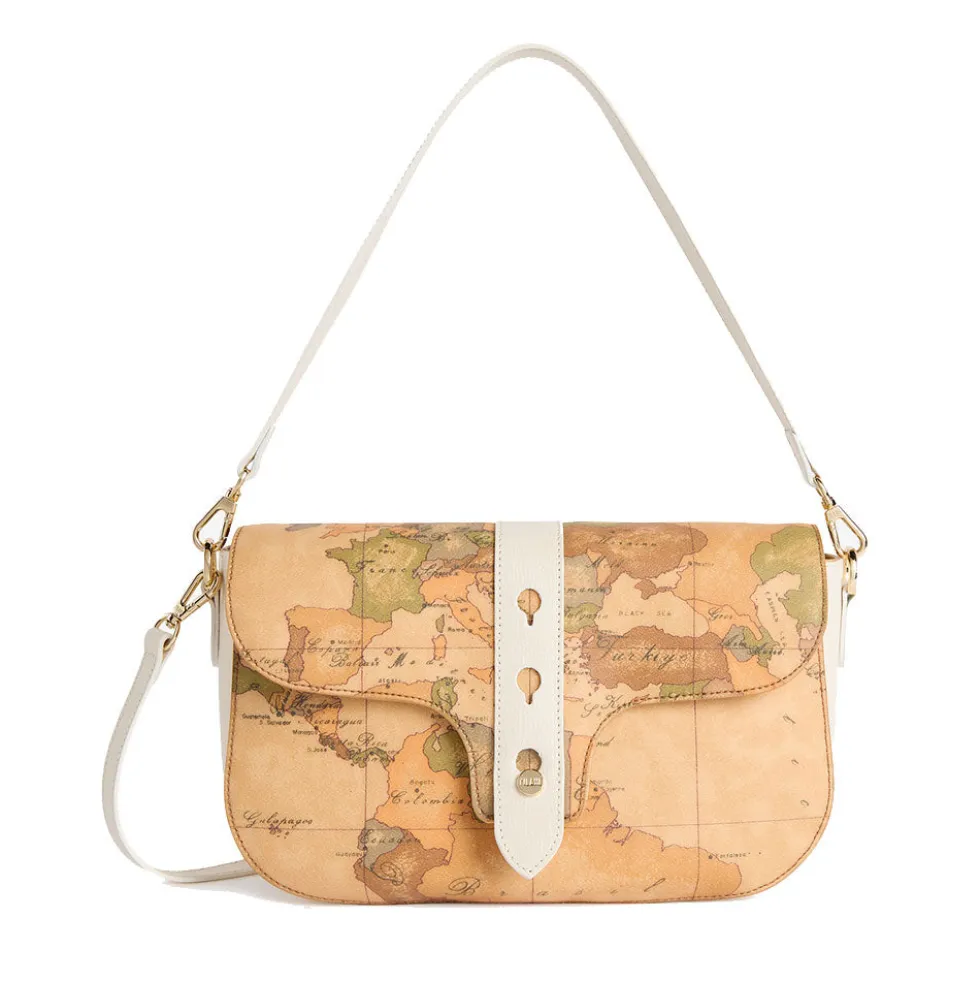 Borsa Donna Sottospalla 1A Classe Alviero Martini linea Escape Geo stampa Geo Classic e Avorio LE62