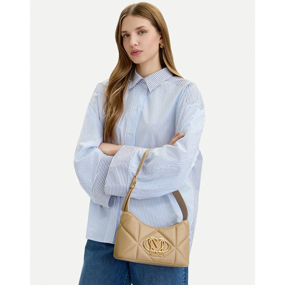 Borsa Donna Sottospalla LOVE MOSCHINO linea Embossed Taupe