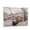 Borsa Donna Y NOT Clutch con Tracolla in Catena YES-605 Venice Postacard