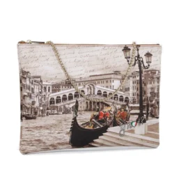 Borsa Donna Y NOT Clutch con Tracolla in Catena YES-605 Venice Postacard
