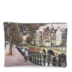 Borsa Donna Y NOT Clutch con Tracolla in Catena YES-605 Venice Postacard
