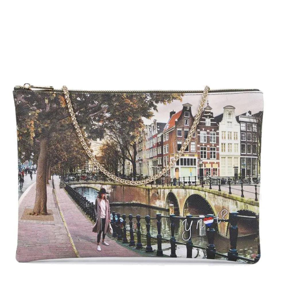 Borsa Donna Y NOT Clutch con Tracolla in Catena YES-605 Venice Postacard