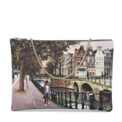 Borsa Donna Y NOT Clutch con Tracolla in Catena YES-605 Amsterdam Bridge