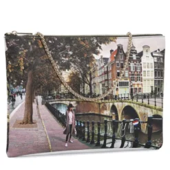 Borsa Donna Y NOT Clutch con Tracolla in Catena YES-605 Amsterdam Bridge