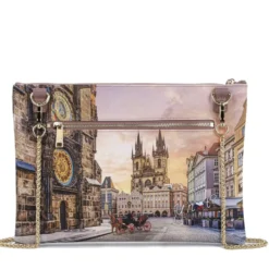 Borsa Donna Y NOT Clutch con Tracolla in Catena YES-605 Astro Clock