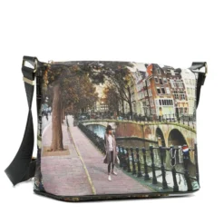 Borsa Donna Y NOT Hobo Easy Large a Tracolla YES-607 Amsterdam Bridge