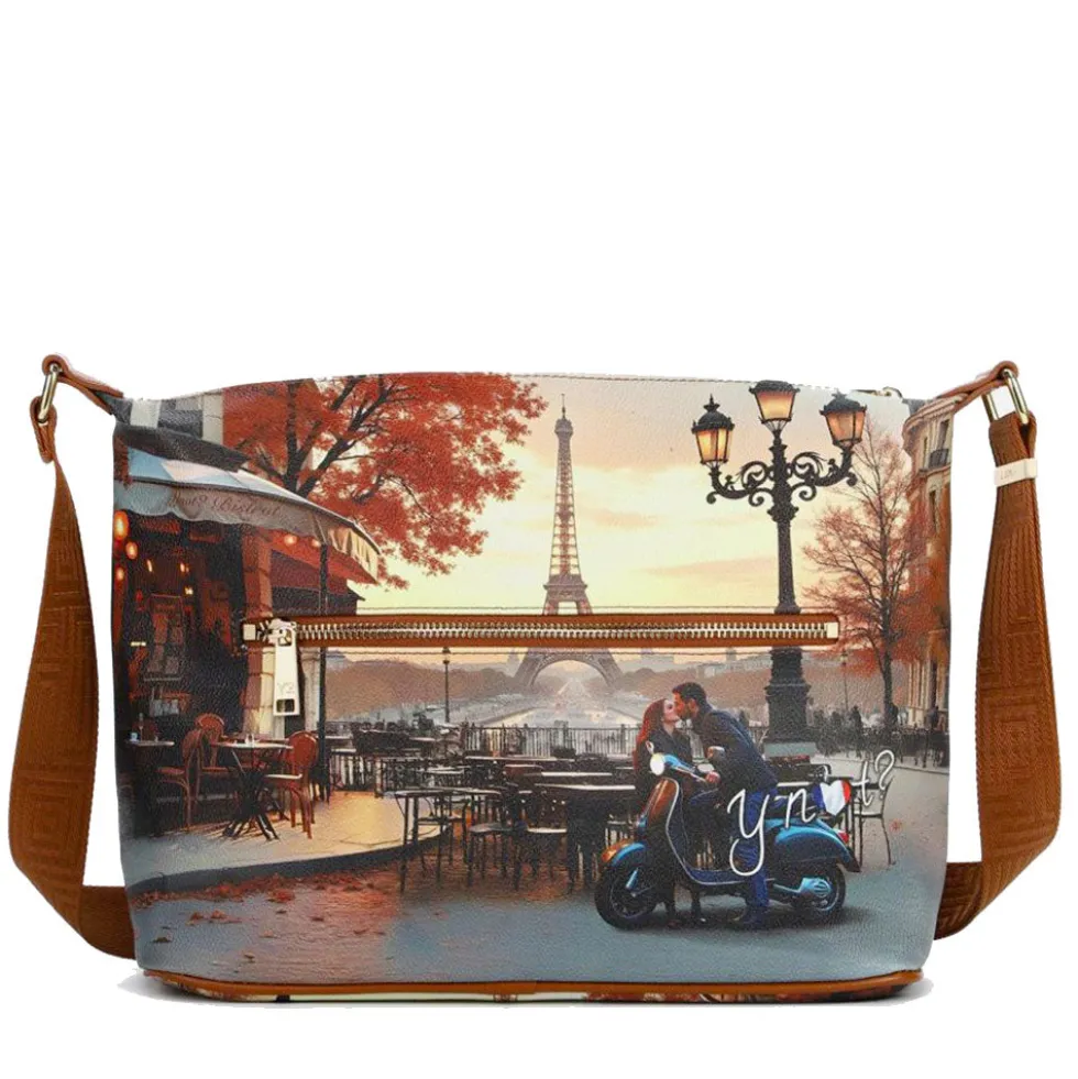 Borsa Donna Y NOT Hobo Easy Large a Tracolla YES-607 Kisses From Paris