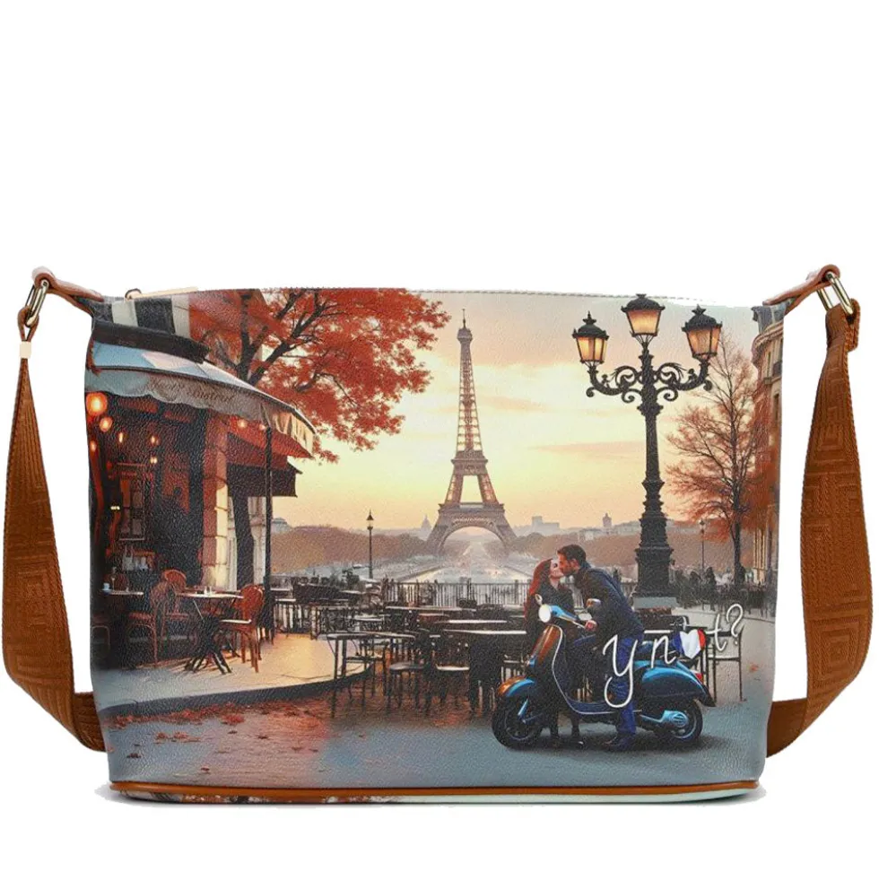Borsa Donna Y NOT Hobo Easy Large a Tracolla YES-607 Kisses From Paris