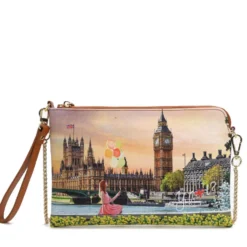 Borsa Donna Y NOT Pochette con Tracolla YES-303 Yellow Flowers