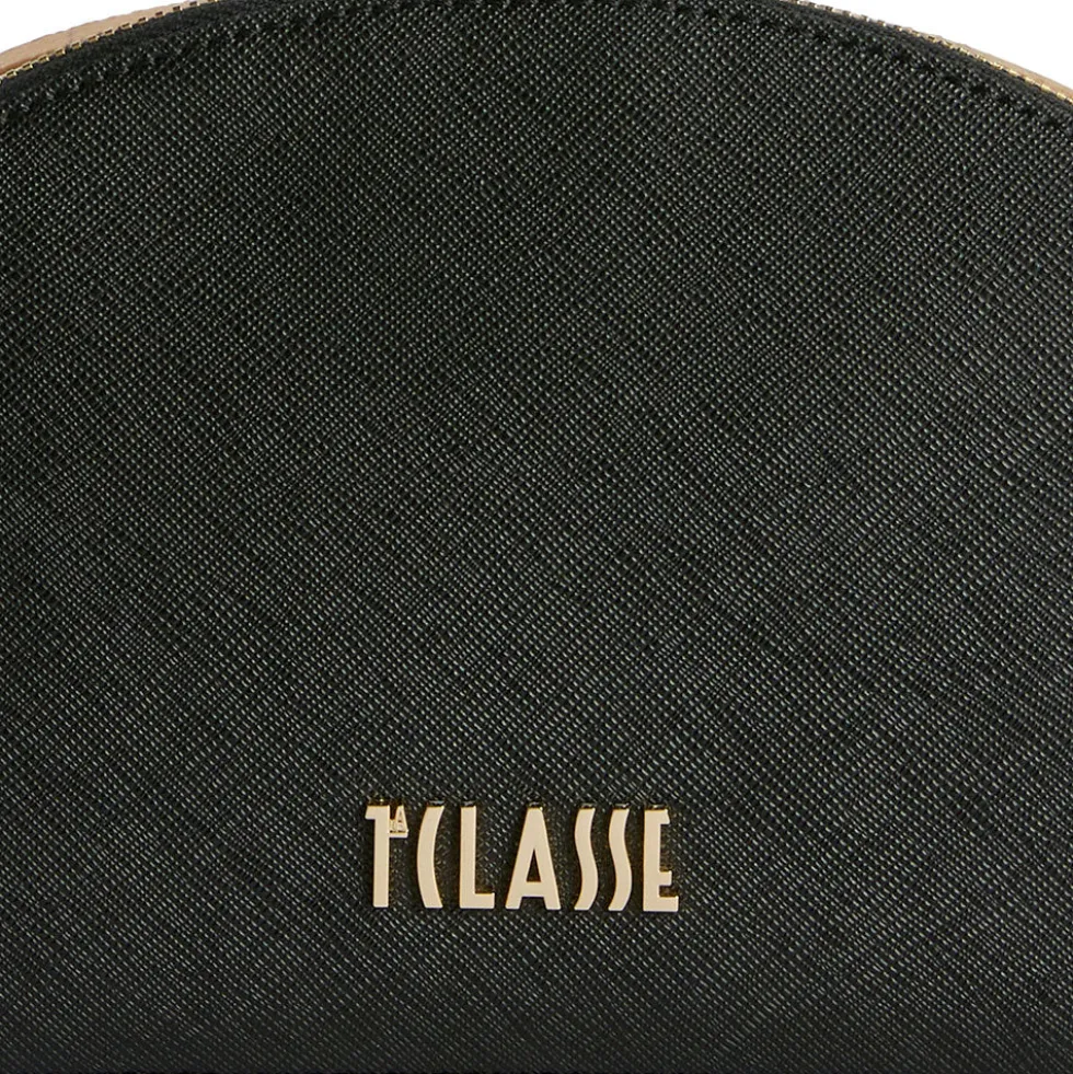 Borsa Doppia Zip a Tracolla 1A Classe Alviero Martini linea Aura Bag stampa Saffiano Nera LF04