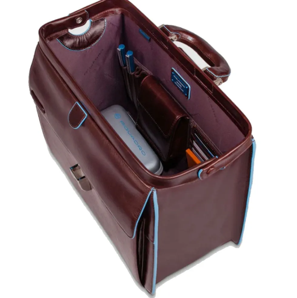 Borsa Dottore PIQUADRO in Pelle Mogano Linea Blue Square - CA2007B2