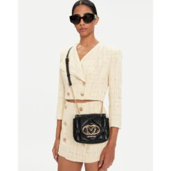 Borsa Mini Donna a Tracolla LOVE MOSCHINO linea Embossed Trapuntata Nera