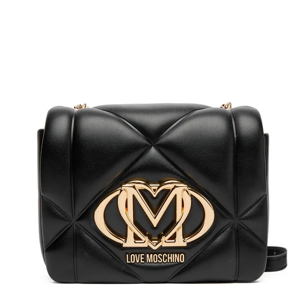 Borsa Mini Donna a Tracolla LOVE MOSCHINO linea Embossed Trapuntata Nera
