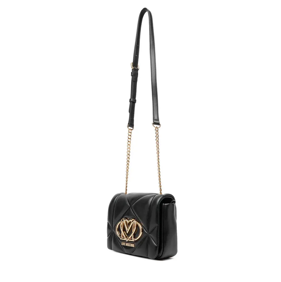 Borsa Mini Donna a Tracolla LOVE MOSCHINO linea Embossed Trapuntata Nera