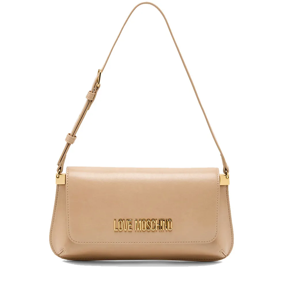 Borsa Piatta a Spalla LOVE MOSCHINO linea Lettering Logo Nude