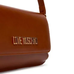 Borsa Piatta a Spalla LOVE MOSCHINO linea Lettering Logo color Cuoio